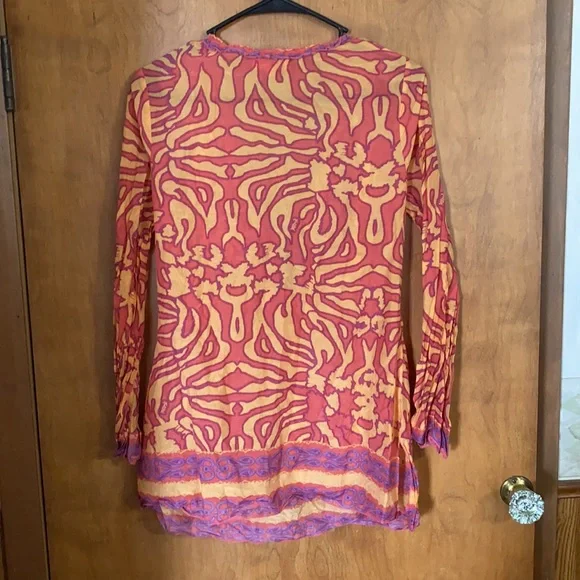 Hale Bob Cabana Printed Silk Blend Tunic Sz S - Picture 6 of 6